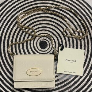 Moncrief London Cream Leather Crossbody Bag